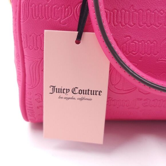 Juicy Couture Free Love Pink Logo Satchel Crossbody Purse - Picture 13 of 14